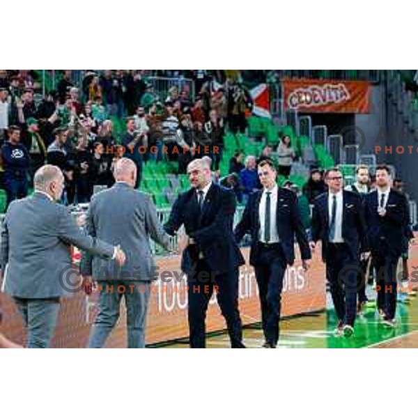 of Cedevita Olimpija during BKT EuroCup 2025-2026 basketball match between Cedevita Olimpija (SLO) and Reyer Venezia (ITA) in SRC Stozice, Ljubljana, Slovenia on November 12, 2025