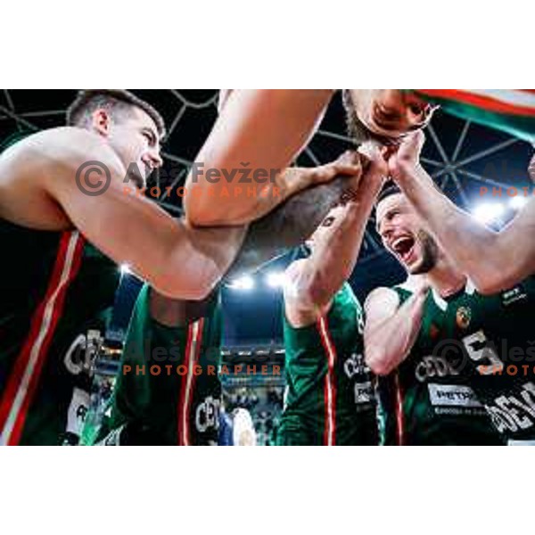 of Cedevita Olimpija during BKT EuroCup 2025-2026 basketball match between Cedevita Olimpija (SLO) and Reyer Venezia (ITA) in SRC Stozice, Ljubljana, Slovenia on November 12, 2025