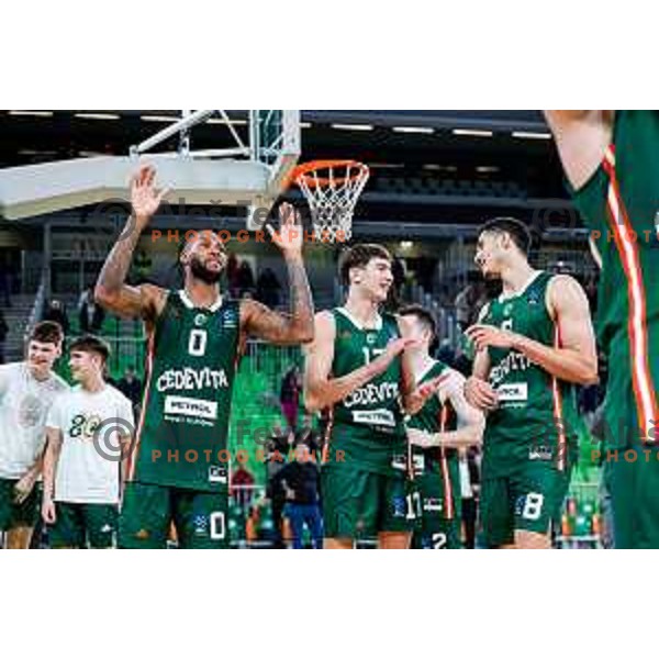 of Cedevita Olimpija during BKT EuroCup 2025-2026 basketball match between Cedevita Olimpija (SLO) and Reyer Venezia (ITA) in SRC Stozice, Ljubljana, Slovenia on November 12, 2025