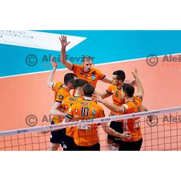 Alen Pajenk of ACH Volley in action during CEV Men\'s Champions League 2026 Early Stage volleyball match between ACH Volley (SLO) and Dinamo Bucuresti (ROM) in Tivoli Hall, Ljubljana, Slovenia on November 13, 2025. Photo: Filip Barbalic
