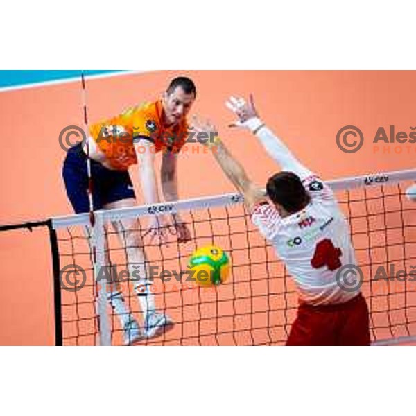 Toncek Stern of ACH Volley in action during CEV Men\'s Champions League 2026 Early Stage volleyball match between ACH Volley (SLO) and Dinamo Bucuresti (ROM) in Tivoli Hall, Ljubljana, Slovenia on November 13, 2025. Photo: Filip Barbalic
