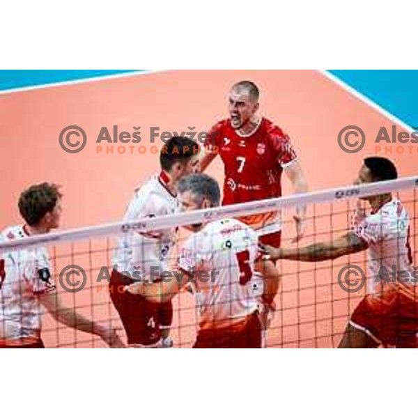 Sergio Diaconescu of Dinamo Bucuresti in action during CEV Men\'s Champions League 2026 Early Stage volleyball match between ACH Volley (SLO) and Dinamo Bucuresti (ROM) in Tivoli Hall, Ljubljana, Slovenia on November 13, 2025. Photo: Filip Barbalic