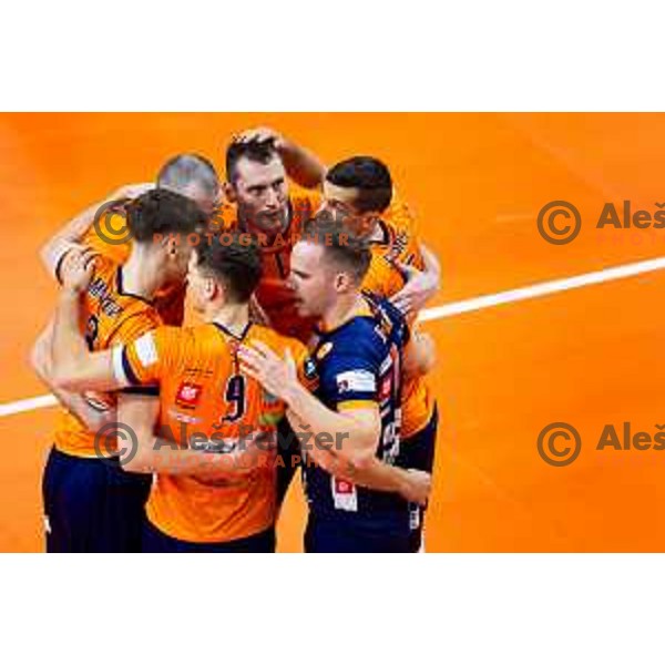 Toncek Stern of ACH Volley in action during CEV Men\'s Champions League 2026 Early Stage volleyball match between ACH Volley (SLO) and Dinamo Bucuresti (ROM) in Tivoli Hall, Ljubljana, Slovenia on November 13, 2025. Photo: Filip Barbalic