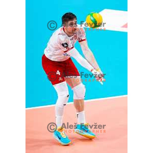 Mircea Paul Peta of Dinamo Bucuresti in action during CEV Men\'s Champions League 2026 Early Stage volleyball match between ACH Volley (SLO) and Dinamo Bucuresti (ROM) in Tivoli Hall, Ljubljana, Slovenia on November 13, 2025. Photo: Filip Barbalic