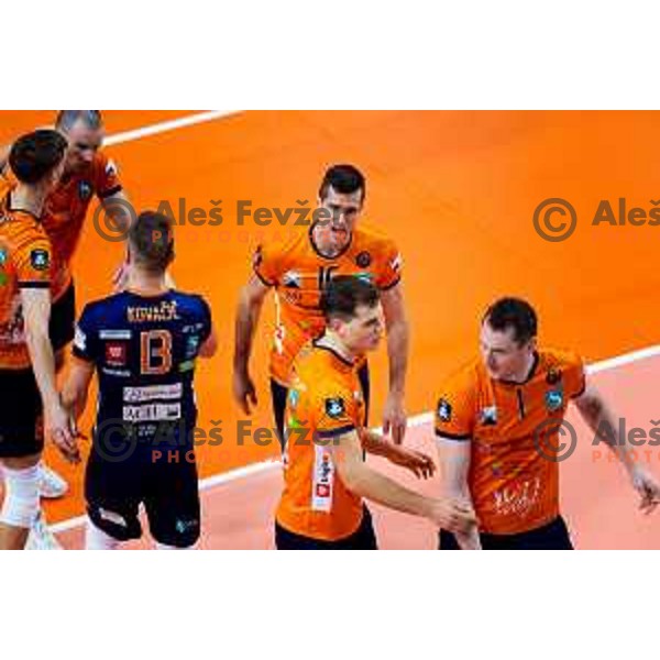 Gregor Ropret of ACH Volley in action during CEV Men\'s Champions League 2026 Early Stage volleyball match between ACH Volley (SLO) and Dinamo Bucuresti (ROM) in Tivoli Hall, Ljubljana, Slovenia on November 13, 2025. Photo: Filip Barbalic