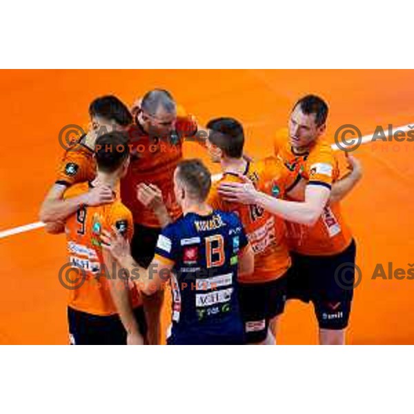 Toncek Stern of ACH Volley in action during CEV Men\'s Champions League 2026 Early Stage volleyball match between ACH Volley (SLO) and Dinamo Bucuresti (ROM) in Tivoli Hall, Ljubljana, Slovenia on November 13, 2025. Photo: Filip Barbalic