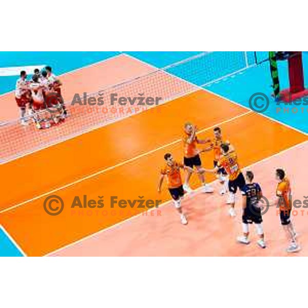 Players of ACH Volley and Dinamo Bucuresti in action during CEV Men\'s Champions League 2026 Early Stage volleyball match between ACH Volley (SLO) and Dinamo Bucuresti (ROM) in Tivoli Hall, Ljubljana, Slovenia on November 13, 2025. Photo: Filip Barbalic