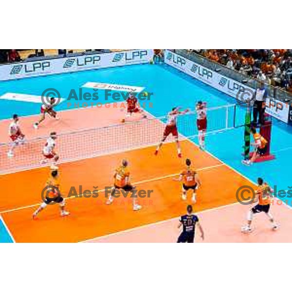 Players of ACH Volley and Dinamo Bucuresti in action during CEV Men\'s Champions League 2026 Early Stage volleyball match between ACH Volley (SLO) and Dinamo Bucuresti (ROM) in Tivoli Hall, Ljubljana, Slovenia on November 13, 2025. Photo: Filip Barbalic