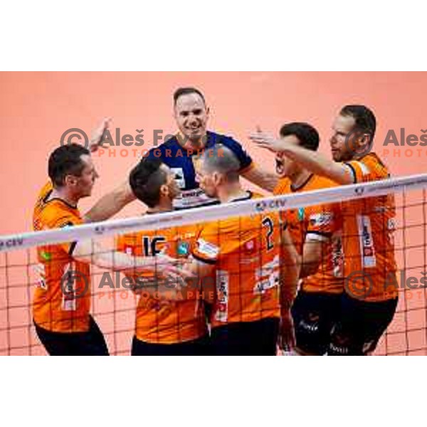 Jani Kovacic of ACH Volley in action during CEV Men\'s Champions League 2026 Early Stage volleyball match between ACH Volley (SLO) and Dinamo Bucuresti (ROM) in Tivoli Hall, Ljubljana, Slovenia on November 13, 2025. Photo: Filip Barbalic