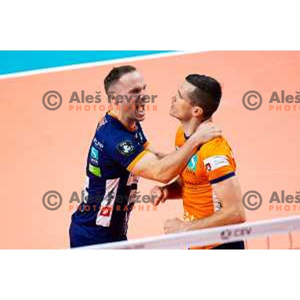 Jani Kovacic of ACH Volley in action during CEV Men\'s Champions League 2026 Early Stage volleyball match between ACH Volley (SLO) and Dinamo Bucuresti (ROM) in Tivoli Hall, Ljubljana, Slovenia on November 13, 2025. Photo: Filip Barbalic