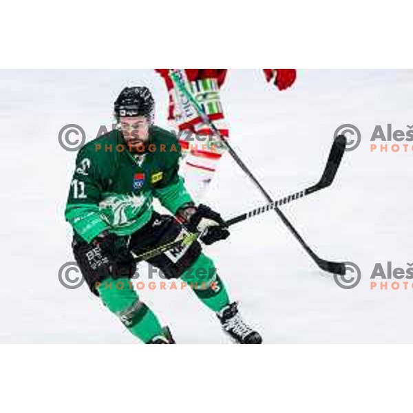 Nik Simsic of SZ Olimpija in action during IceHL 2025/2026 ice-hockey match between SZ Olimpija and Sudtirol Alperia in Tivoli Hall, Ljubljana, Slovenia on November 14, 2025