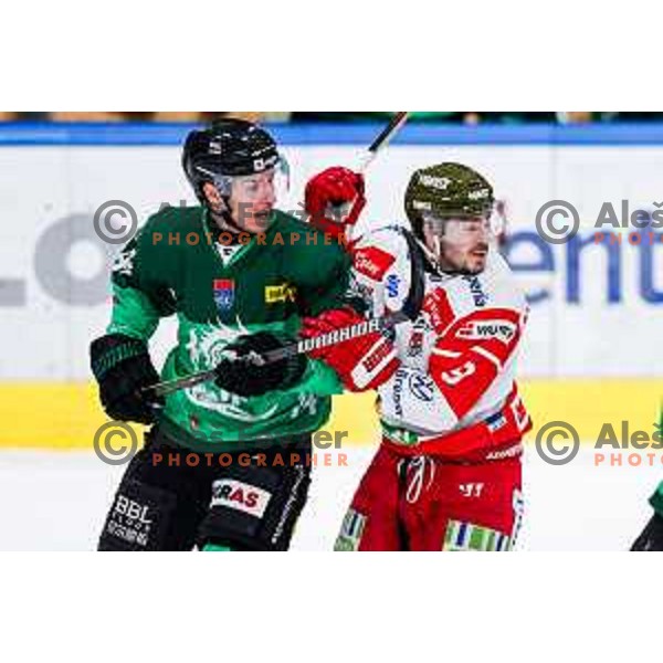 Aljosa Crnovic of SZ Olimpija in action during IceHL 2025/2026 ice-hockey match between SZ Olimpija and Sudtirol Alperia in Tivoli Hall, Ljubljana, Slovenia on November 14, 2025