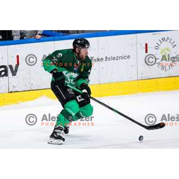Robert Sabolic of SZ Olimpija in action during IceHL 2025/2026 ice-hockey match between SZ Olimpija and Sudtirol Alperia in Tivoli Hall, Ljubljana, Slovenia on November 14, 2025