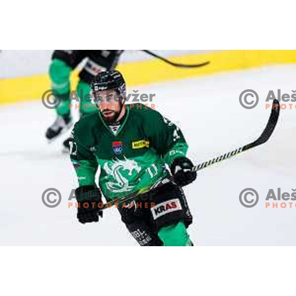 Nik Simsic of SZ Olimpija in action during IceHL 2025/2026 ice-hockey match between SZ Olimpija and Sudtirol Alperia in Tivoli Hall, Ljubljana, Slovenia on November 14, 2025
