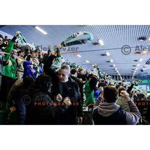 of SZ Olimpija in action during IceHL 2025/2026 ice-hockey match between SZ Olimpija and Sudtirol Alperia in Tivoli Hall, Ljubljana, Slovenia on November 14, 2025