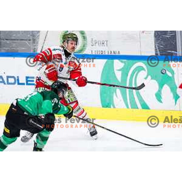 of SZ Olimpija in action during IceHL 2025/2026 ice-hockey match between SZ Olimpija and Sudtirol Alperia in Tivoli Hall, Ljubljana, Slovenia on November 14, 2025