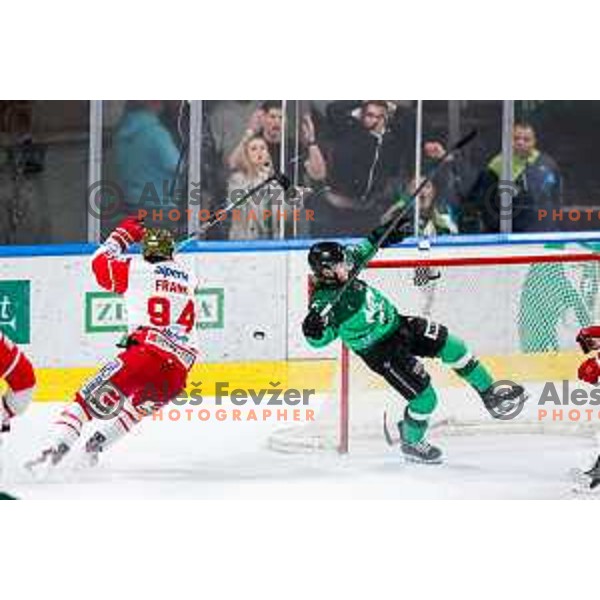 Nicolai Meyer of SZ Olimpija in action during IceHL 2025/2026 ice-hockey match between SZ Olimpija and Sudtirol Alperia in Tivoli Hall, Ljubljana, Slovenia on November 14, 2025
