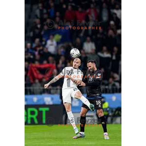 Vanja Drkusic in action during FIFA World Cup 2026 European Qualifiers match between Slovenia and Kosovo in SRC Stozice, Ljubljana, Slovenia on Noivember 15, 2025