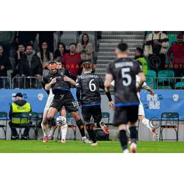Jaka Bijol in action during FIFA World Cup 2026 European Qualifiers match between Slovenia and Kosovo in SRC Stozice, Ljubljana, Slovenia on Noivember 15, 2025