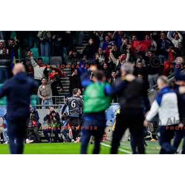 Players of Kosovo celebrate a goal during FIFA World Cup 2026 European Qualifiers match between Slovenia and Kosovo in SRC Stozice, Ljubljana, Slovenia on Noivember 15, 2025
