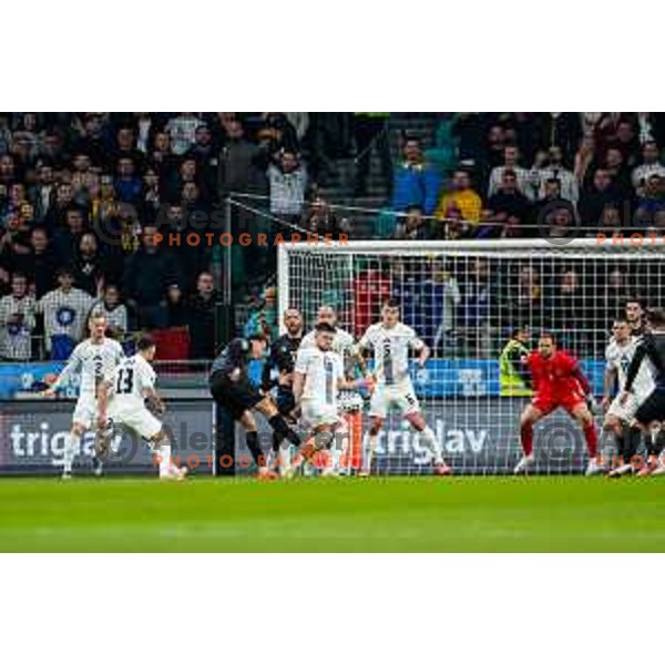 Zan Vipotnik in action during FIFA World Cup 2026 European Qualifiers match between Slovenia and Kosovo in SRC Stozice, Ljubljana, Slovenia on November 15, 2025