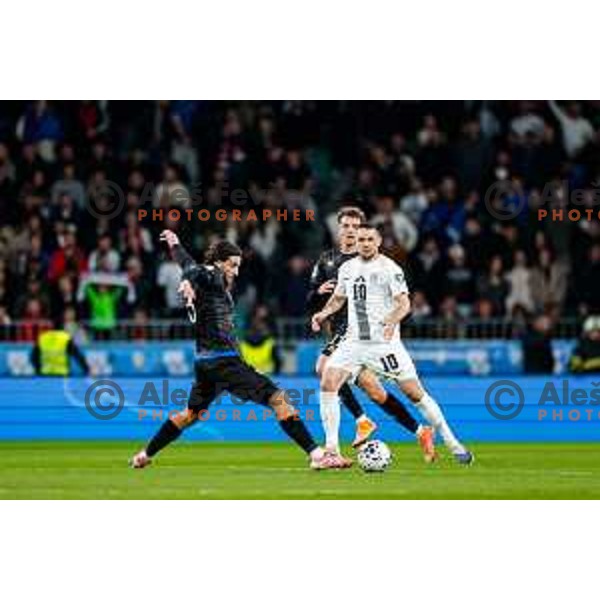 Timi Max Elsnik in action during FIFA World Cup 2026 European Qualifiers match between Slovenia and Kosovo in SRC Stozice, Ljubljana, Slovenia on November 15, 2025
