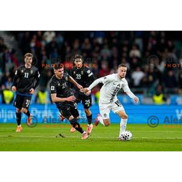 Tomi Horvat in action during FIFA World Cup 2026 European Qualifiers match between Slovenia and Kosovo in SRC Stozice, Ljubljana, Slovenia on November 15, 2025