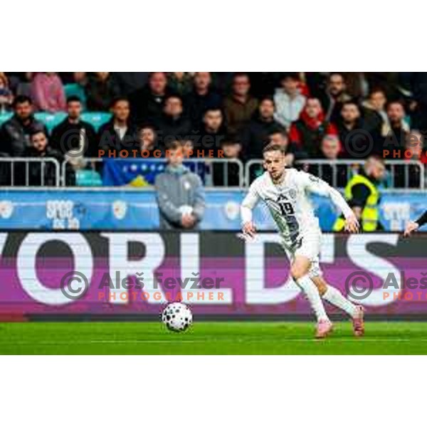 Tomi Horvat in action during FIFA World Cup 2026 European Qualifiers match between Slovenia and Kosovo in SRC Stozice, Ljubljana, Slovenia on November 15, 2025