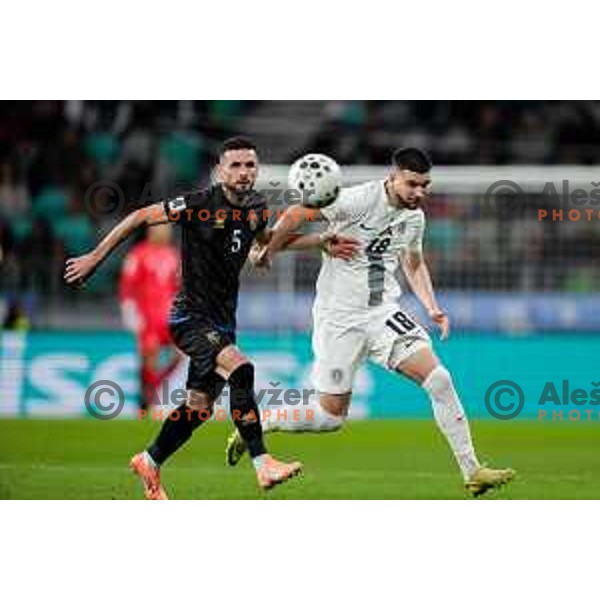 Zan Vipotnik in action during FIFA World Cup 2026 European Qualifiers match between Slovenia and Kosovo in SRC Stozice, Ljubljana, Slovenia on November 15, 2025