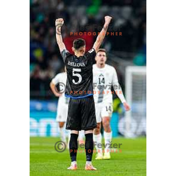 Players of Kosovo celebrate victory at FIFA World Cup 2026 European Qualifiers match between Slovenia and Kosovo in SRC Stozice, Ljubljana, Slovenia on November 15, 2025