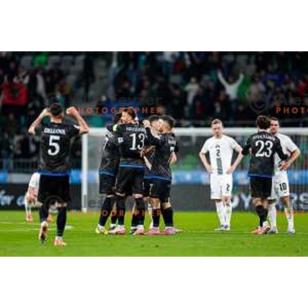 Players of Kosovo celebrate victory at FIFA World Cup 2026 European Qualifiers match between Slovenia and Kosovo in SRC Stozice, Ljubljana, Slovenia on November 15, 2025