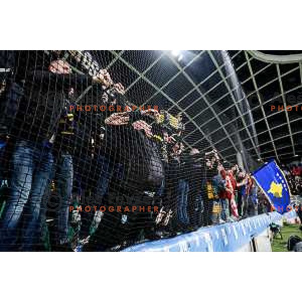 Kosovo fans celebrate victory at FIFA World Cup 2026 European Qualifiers match between Slovenia and Kosovo in SRC Stozice, Ljubljana, Slovenia on November 15, 2025