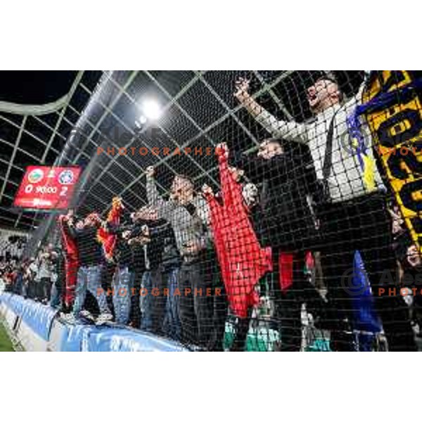 Kosovo fans celebrate victory at FIFA World Cup 2026 European Qualifiers match between Slovenia and Kosovo in SRC Stozice, Ljubljana, Slovenia on November 15, 2025