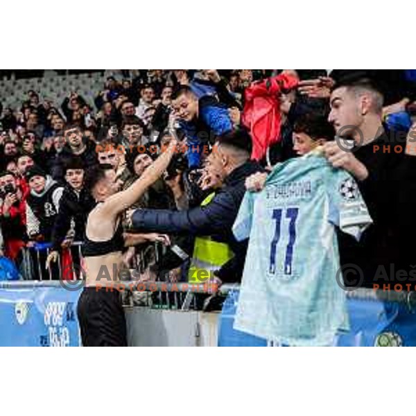 Kosovo fans celebrate victory at FIFA World Cup 2026 European Qualifiers match between Slovenia and Kosovo in SRC Stozice, Ljubljana, Slovenia on November 15, 2025
