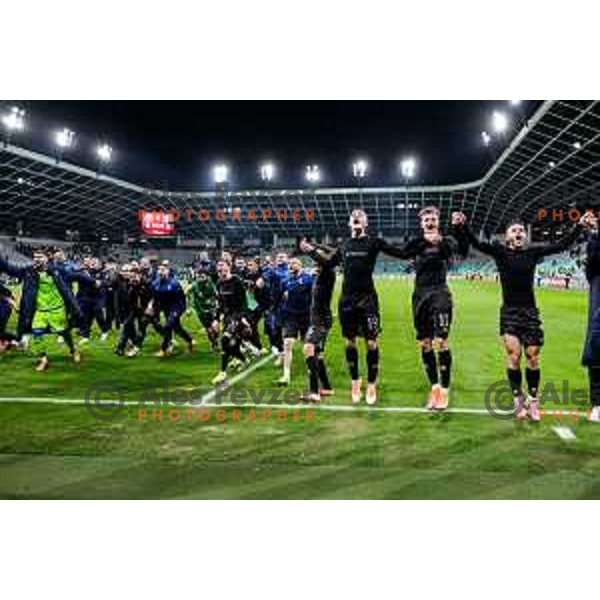 Players of Kosovo celebrate victory at FIFA World Cup 2026 European Qualifiers match between Slovenia and Kosovo in SRC Stozice, Ljubljana, Slovenia on November 15, 2025