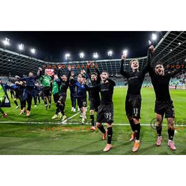 Players of Kosovo celebrate victory at FIFA World Cup 2026 European Qualifiers match between Slovenia and Kosovo in SRC Stozice, Ljubljana, Slovenia on November 15, 2025