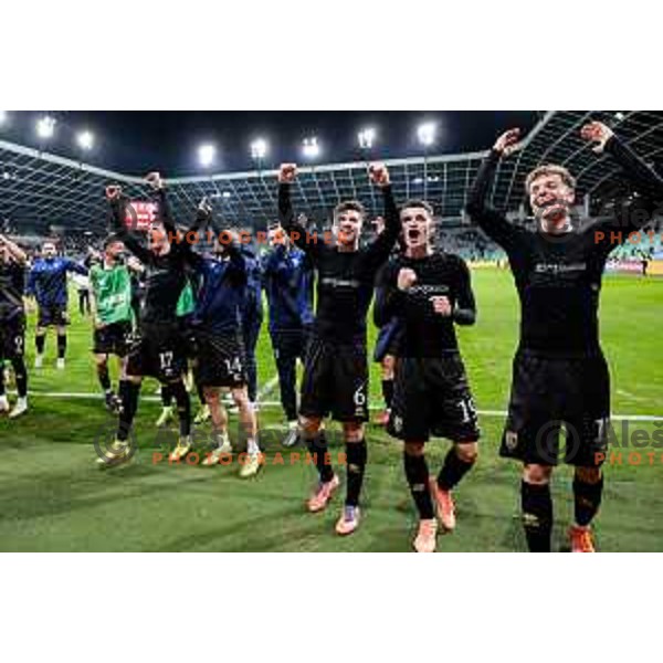 Players of Kosovo celebrate victory at FIFA World Cup 2026 European Qualifiers match between Slovenia and Kosovo in SRC Stozice, Ljubljana, Slovenia on November 15, 2025