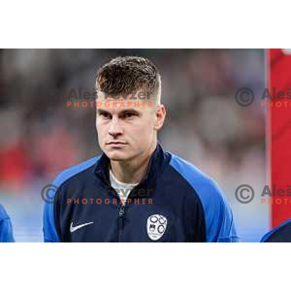 Jaka Bijol in action during FIFA World Cup 2026 European Qualifiers match between Slovenia and Kosovo in SRC Stozice, Ljubljana, Slovenia on Noivember 15, 2025