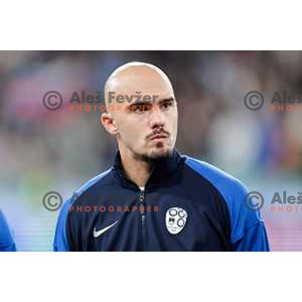 Vanja Drkusic in action during FIFA World Cup 2026 European Qualifiers match between Slovenia and Kosovo in SRC Stozice, Ljubljana, Slovenia on Noivember 15, 2025