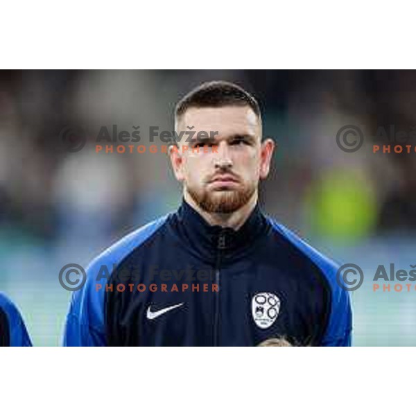 Zan Vipotnik in action during FIFA World Cup 2026 European Qualifiers match between Slovenia and Kosovo in SRC Stozice, Ljubljana, Slovenia on November 15, 2025