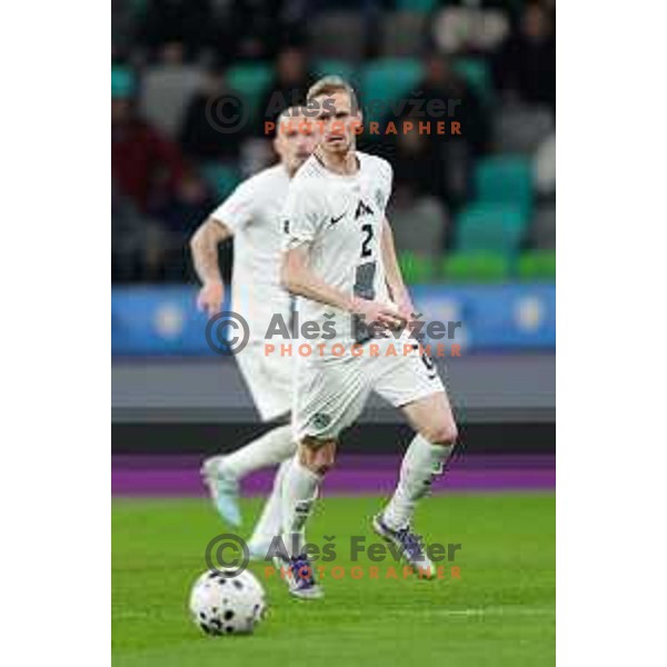 Zan Karnicnik in action during FIFA World Cup 2026 European Qualifiers match between Slovenia and Kosovo in SRC Stozice, Ljubljana, Slovenia on Noivember 15, 2025