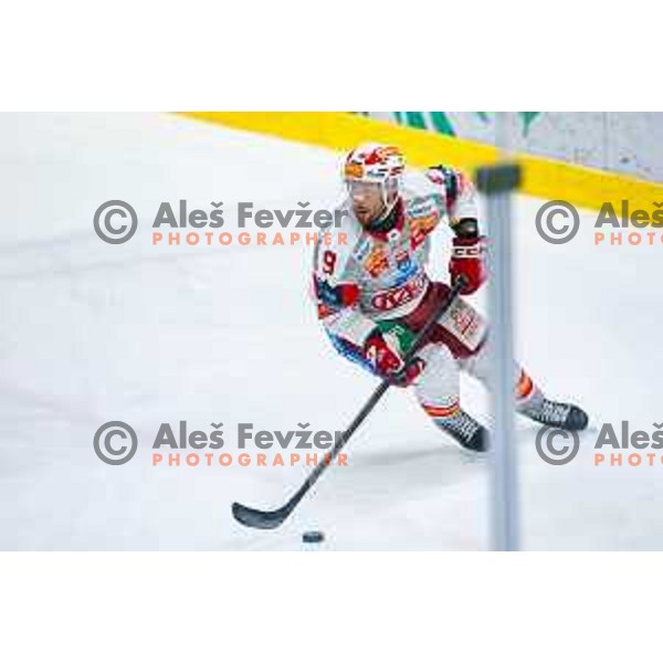Jan Mursak of KAC in action during IceHL 2025/2026 ice-hockey match between SZ Olimpija and KAC in Tivoli Hall, Ljubljana, Slovenia on November 16, 2025