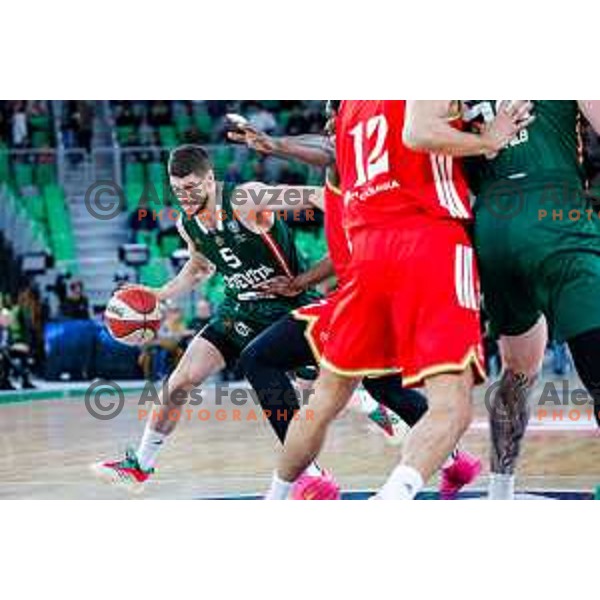 in action during AdmiralBet ABA League 2025/2026 basketball match between Cedevita Olimpija (SLO) and Crvena Zvezda (SRB) in SRC Stozice, Ljubljana, Slovenia on November 17, 2025.