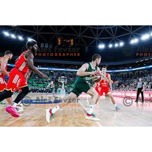 in action during AdmiralBet ABA League 2025/2026 basketball match between Cedevita Olimpija (SLO) and Crvena Zvezda (SRB) in SRC Stozice, Ljubljana, Slovenia on November 17, 2025.