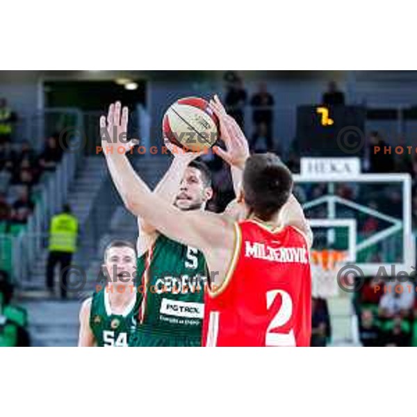 in action during AdmiralBet ABA League 2025/2026 basketball match between Cedevita Olimpija (SLO) and Crvena Zvezda (SRB) in SRC Stozice, Ljubljana, Slovenia on November 17, 2025.