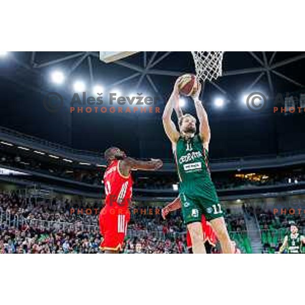 in action during AdmiralBet ABA League 2025/2026 basketball match between Cedevita Olimpija (SLO) and Crvena Zvezda (SRB) in SRC Stozice, Ljubljana, Slovenia on November 17, 2025.