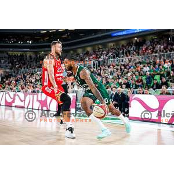 in action during AdmiralBet ABA League 2025/2026 basketball match between Cedevita Olimpija (SLO) and Crvena Zvezda (SRB) in SRC Stozice, Ljubljana, Slovenia on November 17, 2025.
