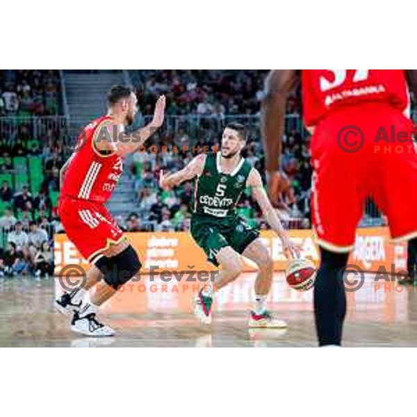 in action during AdmiralBet ABA League 2025/2026 basketball match between Cedevita Olimpija (SLO) and Crvena Zvezda (SRB) in SRC Stozice, Ljubljana, Slovenia on November 17, 2025.