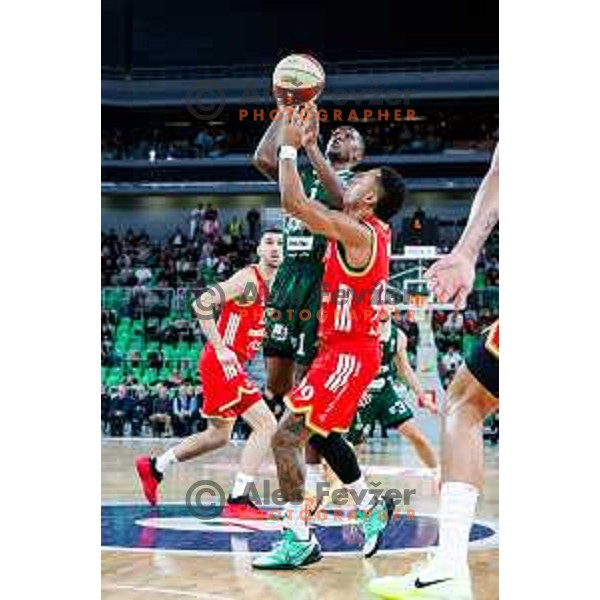 in action during AdmiralBet ABA League 2025/2026 basketball match between Cedevita Olimpija (SLO) and Crvena Zvezda (SRB) in SRC Stozice, Ljubljana, Slovenia on November 17, 2025.