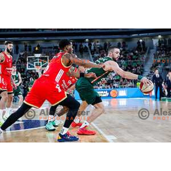 in action during AdmiralBet ABA League 2025/2026 basketball match between Cedevita Olimpija (SLO) and Crvena Zvezda (SRB) in SRC Stozice, Ljubljana, Slovenia on November 17, 2025.